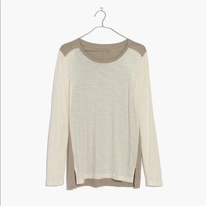 Madewell long sleeve colorblock cotton tee/tshirt
